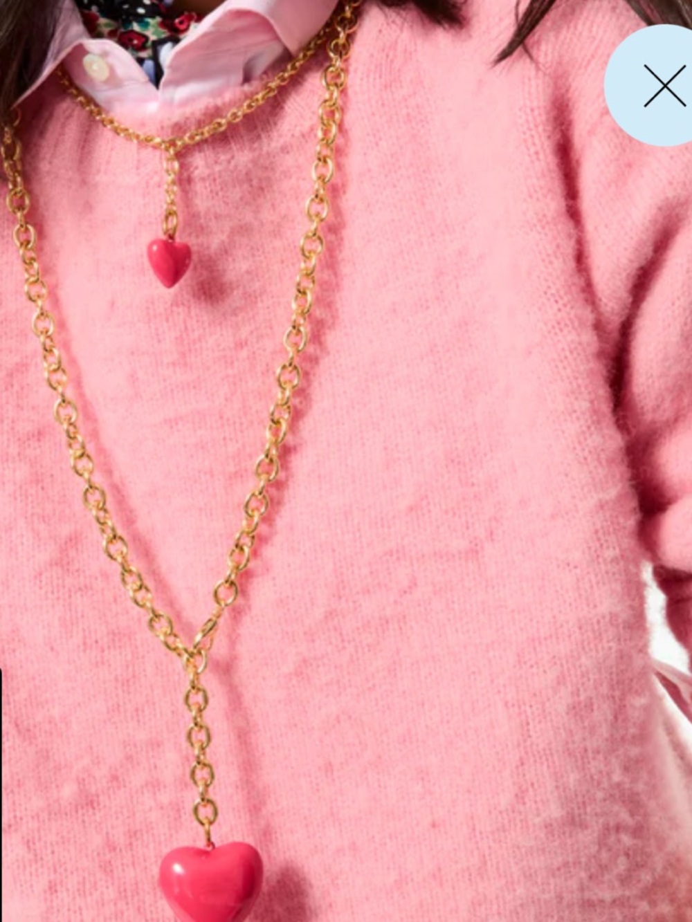 Roxanne Assoulin The Mini Puffy Heart Charm Necklace in Rose *NEW*